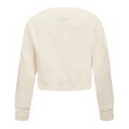 NBA ATLANTA HAWKS NEUTRAL TODDLER GIRL'S FLEECE CREWNECK (EGGSHELL)