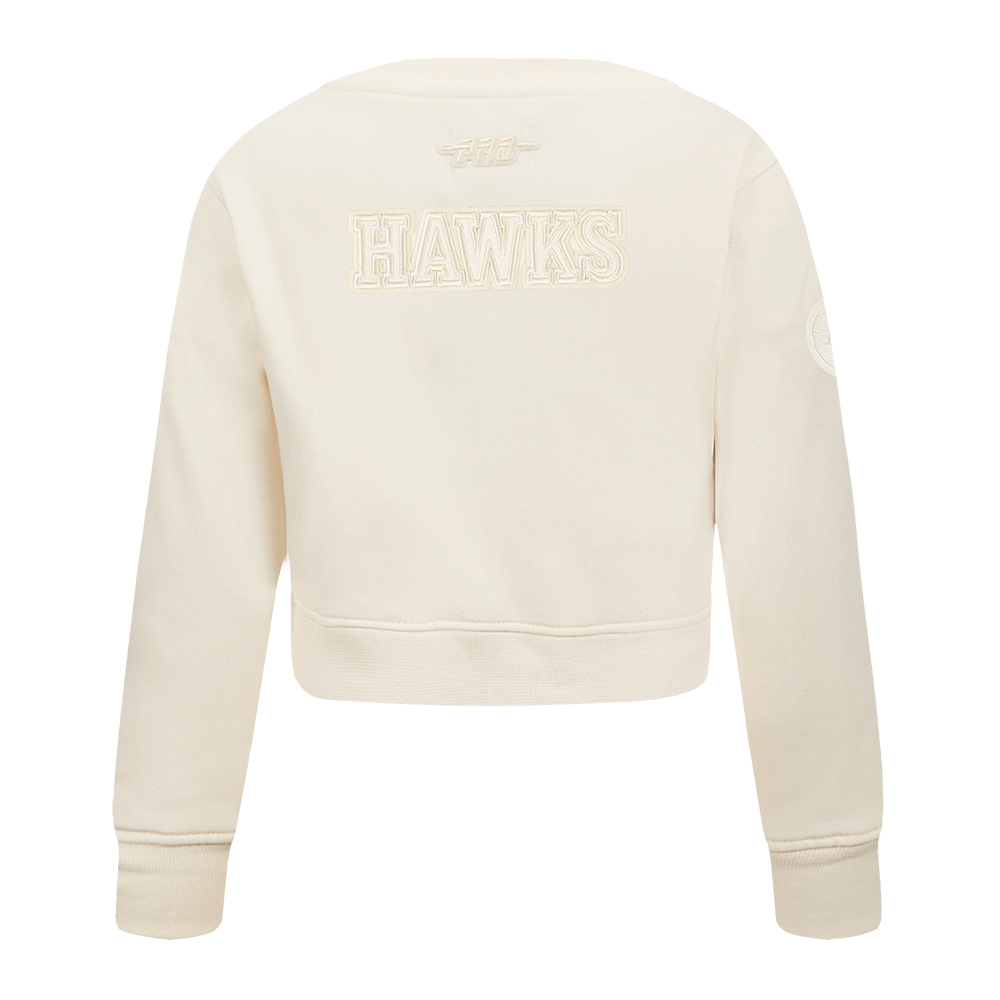 NBA ATLANTA HAWKS NEUTRAL TODDLER GIRL'S FLEECE CREWNECK (EGGSHELL)