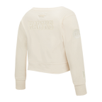 NBA ATLANTA HAWKS NEUTRAL TODDLER GIRL'S FLEECE CREWNECK (EGGSHELL)