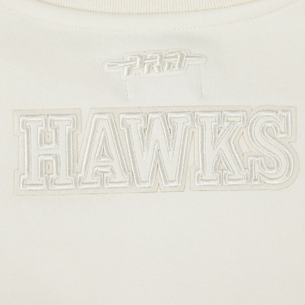 NBA ATLANTA HAWKS NEUTRAL TODDLER GIRL'S FLEECE CREWNECK (EGGSHELL)