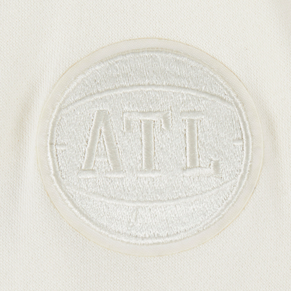 NBA ATLANTA HAWKS NEUTRAL TODDLER GIRL'S FLEECE CREWNECK (EGGSHELL)