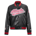 NBA ATLANTA HAWKS SCRIPT TAIL WOMEN'S SATIN JACKET (BLACK/RED/BLACK)