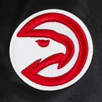 NBA ATLANTA HAWKS SCRIPT TAIL WOMEN'S SATIN JACKET (BLACK/RED/BLACK)