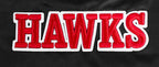 NBA ATLANTA HAWKS SCRIPT TAIL WOMEN'S SATIN JACKET (BLACK/RED/BLACK)
