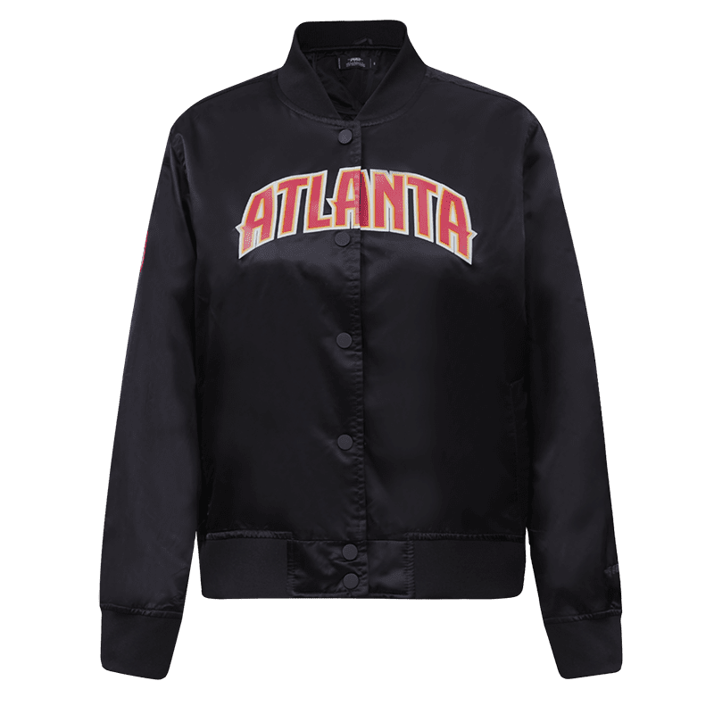 NBA ATLANTA HAWKS CLASSIC BLOUSON EN SATIN POUR FEMME (NOIR)