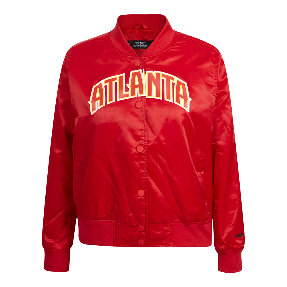 NBA ATLANTA HAWKS CLASSIC BLOUSON EN SATIN POUR FEMME (ROUGE)