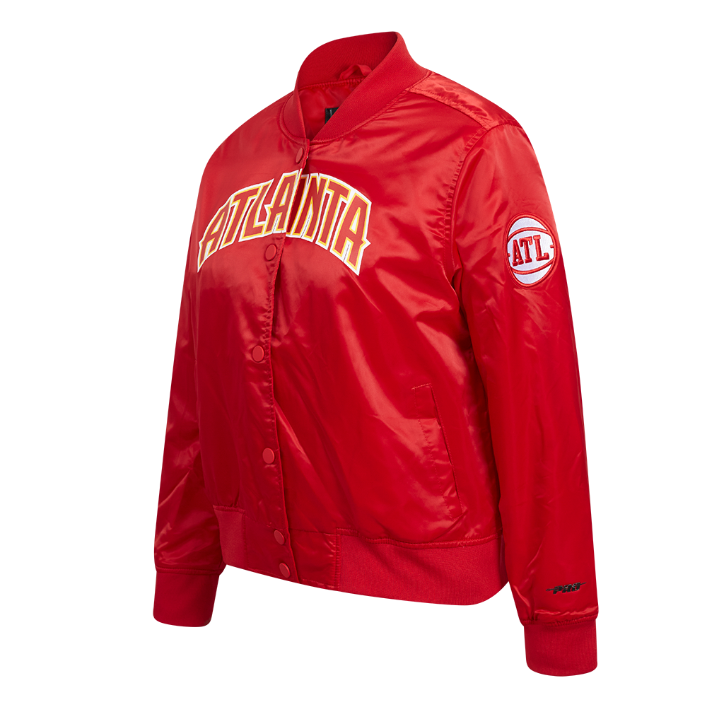NBA ATLANTA HAWKS CLASSIC BLOUSON EN SATIN POUR FEMME (ROUGE)