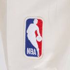 NBA ATLANTA HAWKS RETRO CLASSIC BLOUSON EN SATIN À BORDS CÔTELÉS POUR FEMME (COQUILLE D'ŒUF/ROUGE)