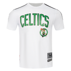 NBA BOSTON CELTICS CLASSIC MESH STRIPED MEN'S TEE (WHITE/BLACK)