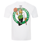 NBA BOSTON CELTICS CLASSIC MESH STRIPED MEN'S TEE (WHITE/BLACK)