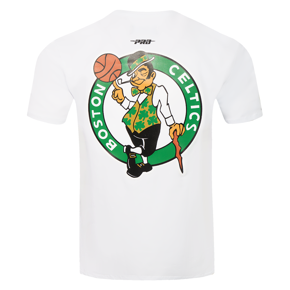 NBA BOSTON CELTICS CLASSIC MESH STRIPED MEN'S TEE (WHITE/BLACK)