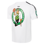NBA BOSTON CELTICS CLASSIC MESH STRIPED MEN'S TEE (WHITE/BLACK)