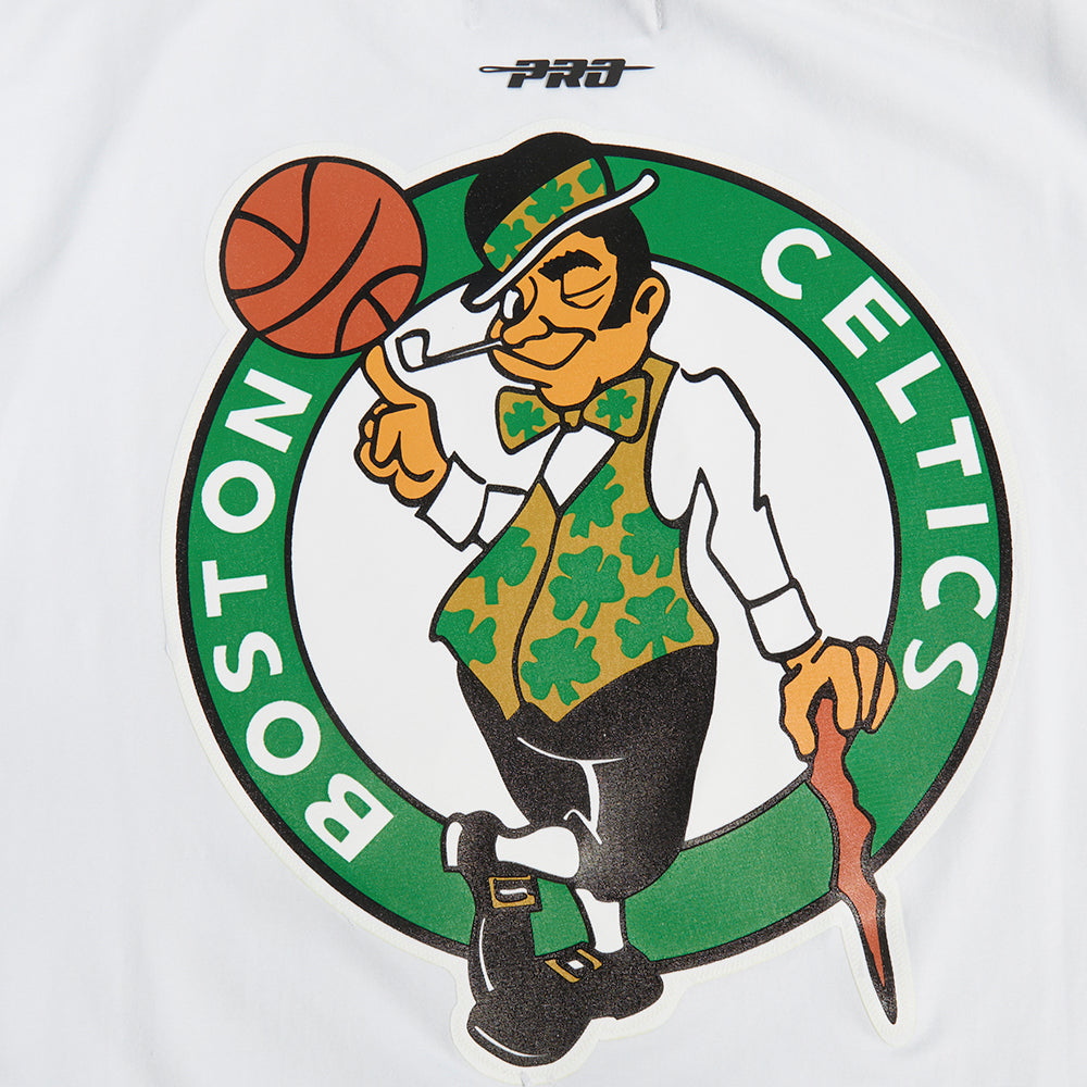 NBA BOSTON CELTICS CLASSIC MESH STRIPED MEN'S TEE (WHITE/BLACK)