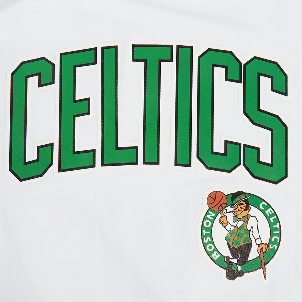NBA BOSTON CELTICS CLASSIC MESH STRIPED MEN'S TEE (WHITE/BLACK)