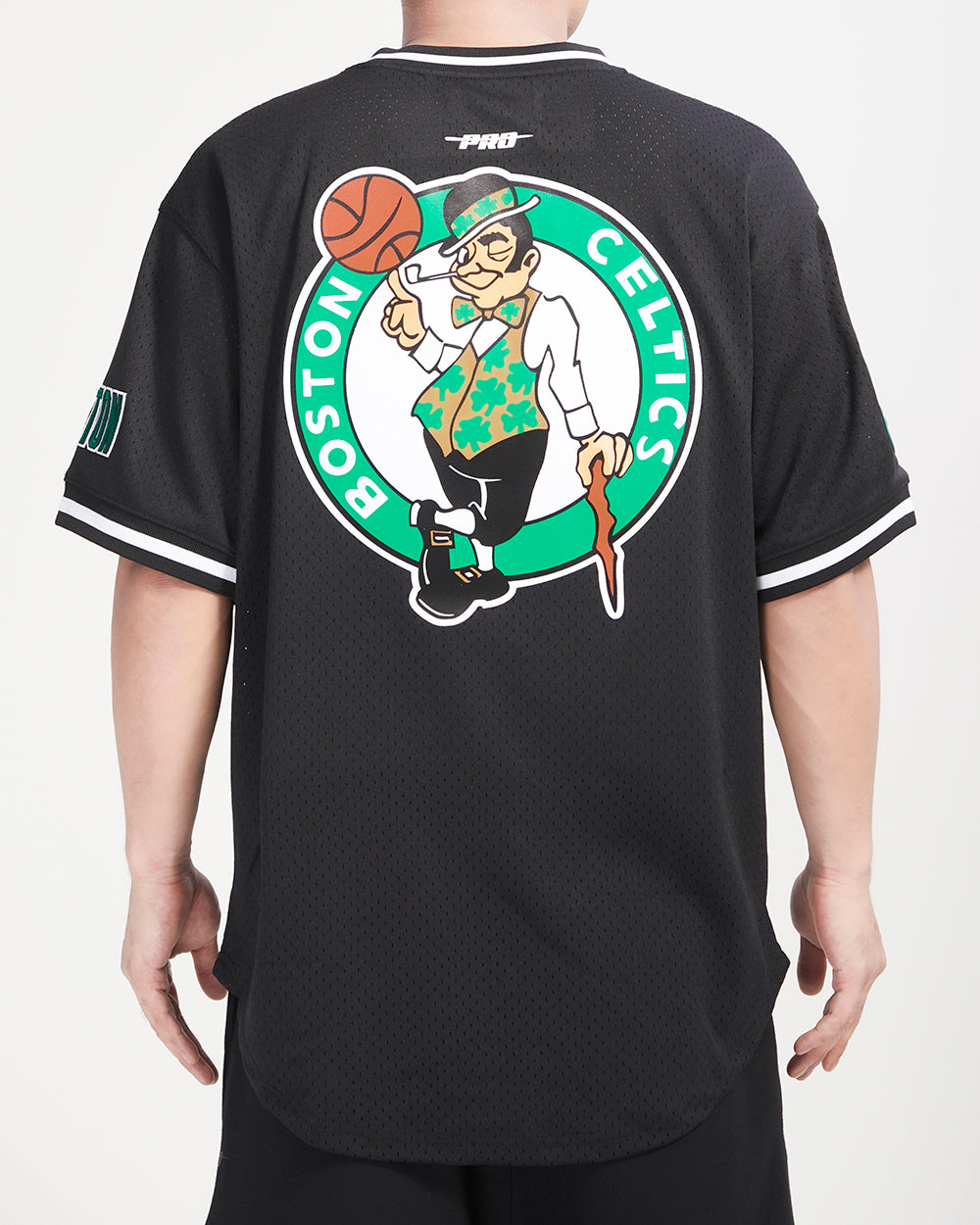 NBA BOSTON CELTICS CLASSIC MESH MEN'S VNECK MEN'S JERSEY (BLACK)