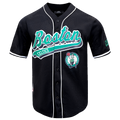 NBA BOSTON CELTICS SCRIPT TAIL CHEMISE BOUTONNÉE EN FILET POUR HOMME (NOIR)