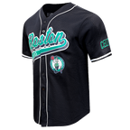 NBA BOSTON CELTICS SCRIPT TAIL CHEMISE BOUTONNÉE EN FILET POUR HOMME (NOIR)
