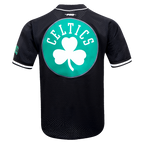 NBA BOSTON CELTICS SCRIPT TAIL CHEMISE BOUTONNÉE EN FILET POUR HOMME (NOIR)