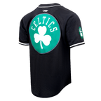 NBA BOSTON CELTICS SCRIPT TAIL CHEMISE BOUTONNÉE EN FILET POUR HOMME (NOIR)