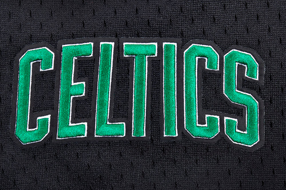 NBA BOSTON CELTICS SCRIPT TAIL CHEMISE BOUTONNÉE EN FILET POUR HOMME (NOIR)