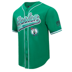 NBA BOSTON CELTICS SCRIPT TAIL MEN'S MESH BUTTON DOWN SHIRT (KELLY GREEN)