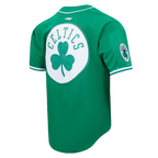 NBA BOSTON CELTICS SCRIPT TAIL MEN'S MESH BUTTON DOWN SHIRT (KELLY GREEN)