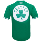 NBA BOSTON CELTICS SCRIPT TAIL MEN'S MESH BUTTON DOWN SHIRT (KELLY GREEN)