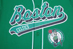NBA BOSTON CELTICS SCRIPT TAIL MEN'S MESH BUTTON DOWN SHIRT (KELLY GREEN)