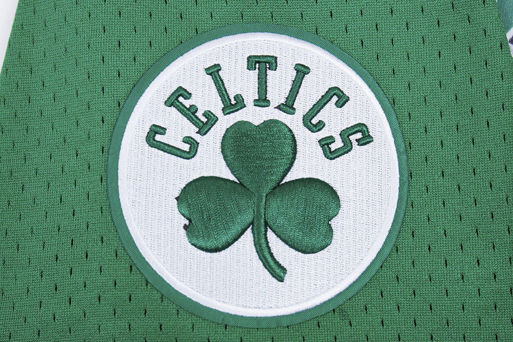 NBA BOSTON CELTICS SCRIPT TAIL MEN'S MESH BUTTON DOWN SHIRT (KELLY GREEN)