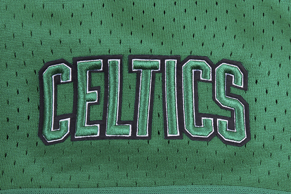 NBA BOSTON CELTICS SCRIPT TAIL MEN'S MESH BUTTON DOWN SHIRT (KELLY GREEN)
