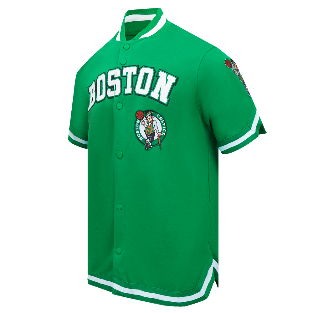 NBA BOSTON CELTICS CLASSIC BLOUSON PRO EN MAILLE DOUBLE À MANCHES COURTES POUR HOMME (VERT KELLY)