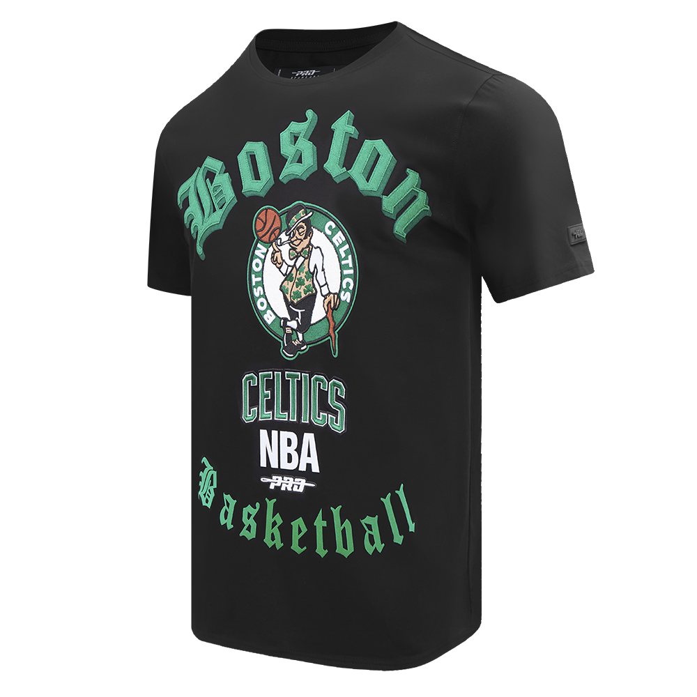 NBA BOSTON CELTICS OLD ENGLISH MEN'S TEE (BLACK)