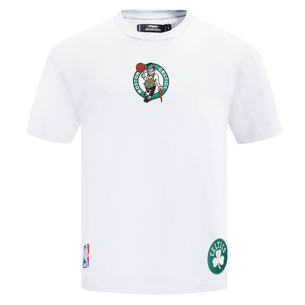 NBA BOSTON CELTICS WINGSPAN T-SHIRT EN JERSEY DE COTON À ÉPAULES TOMBANTES POUR HOMME (BLANC)