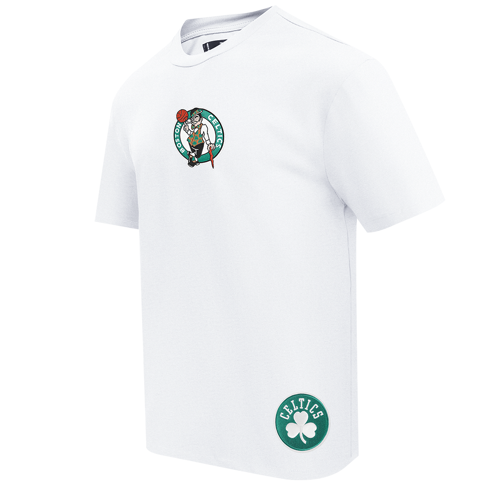 NBA BOSTON CELTICS WINGSPAN T-SHIRT EN JERSEY DE COTON À ÉPAULES TOMBANTES POUR HOMME (BLANC)