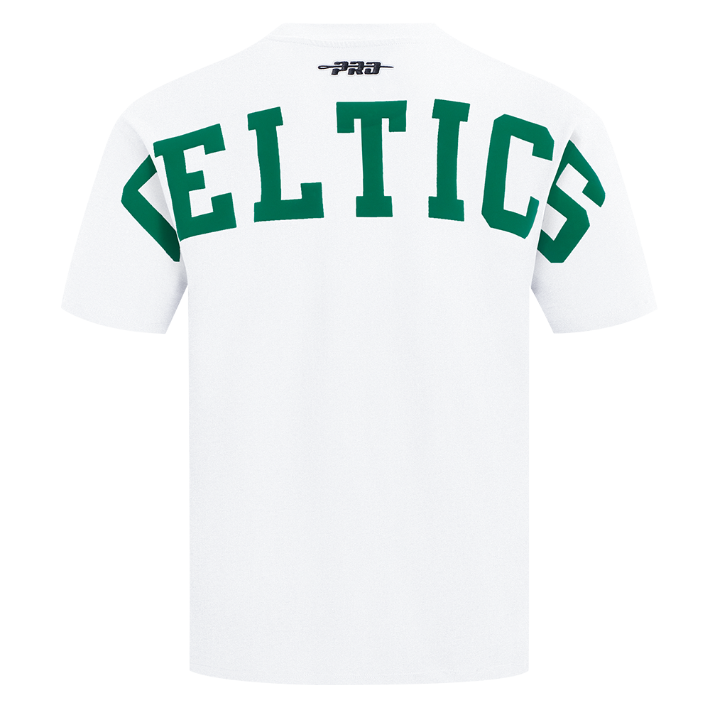 NBA BOSTON CELTICS WINGSPAN T-SHIRT EN JERSEY DE COTON À ÉPAULES TOMBANTES POUR HOMME (BLANC)