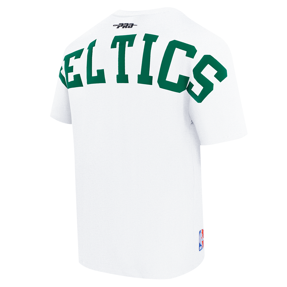 NBA BOSTON CELTICS WINGSPAN T-SHIRT EN JERSEY DE COTON À ÉPAULES TOMBANTES POUR HOMME (BLANC)