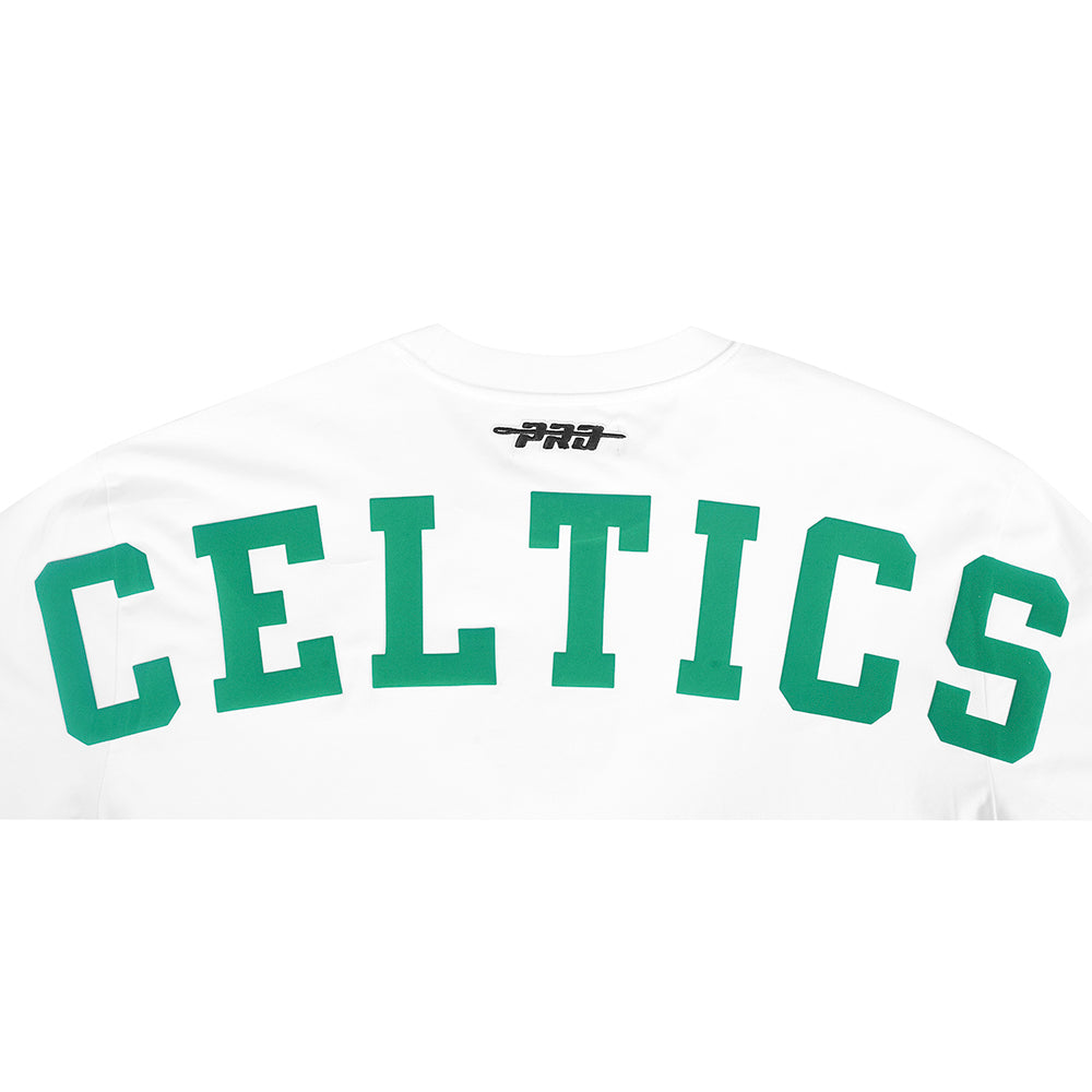 NBA BOSTON CELTICS WINGSPAN T-SHIRT EN JERSEY DE COTON À ÉPAULES TOMBANTES POUR HOMME (BLANC)