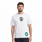 NBA BOSTON CELTICS WINGSPAN T-SHIRT EN JERSEY DE COTON À ÉPAULES TOMBANTES POUR HOMME (BLANC)