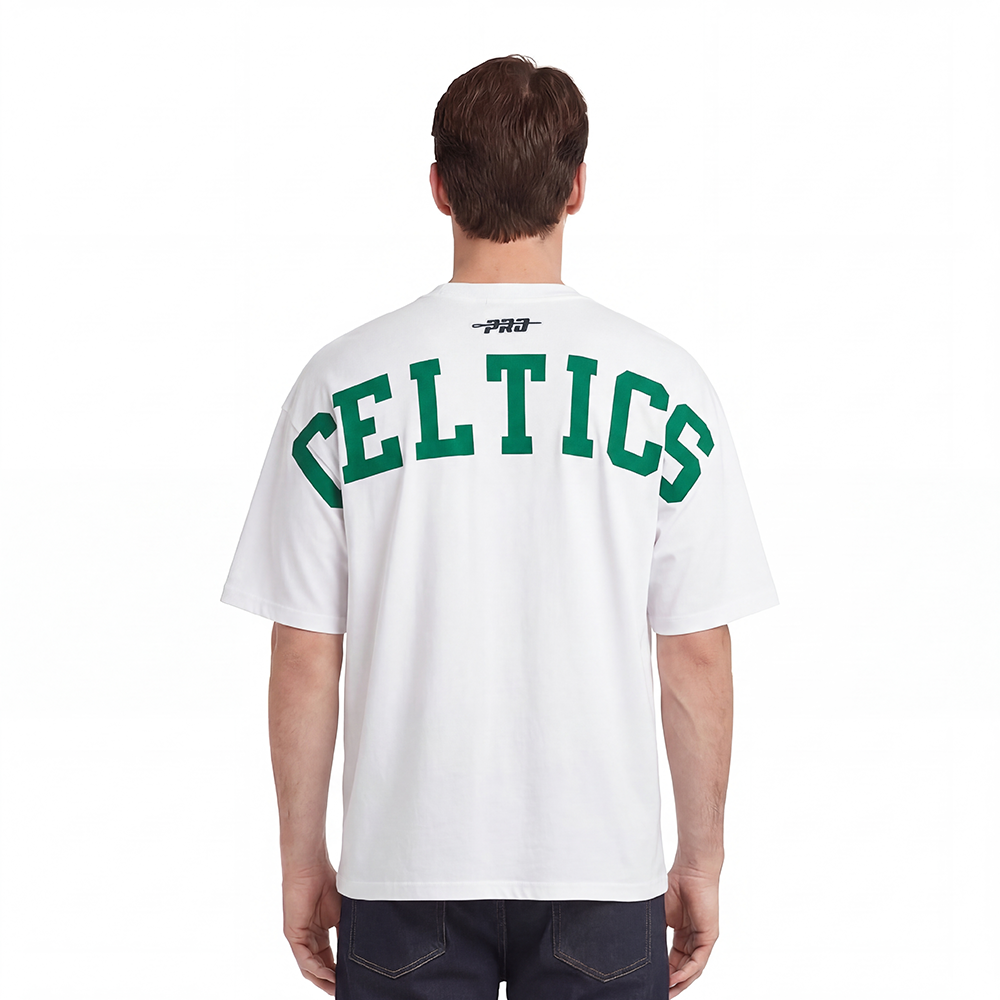 NBA BOSTON CELTICS WINGSPAN MEN'S CJ DROP SHOULDER TEE (WHITE)