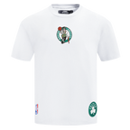 NBA BOSTON CELTICS WINGSPAN T-SHIRT EN JERSEY DE COTON À ÉPAULES TOMBANTES POUR HOMME (BLANC)