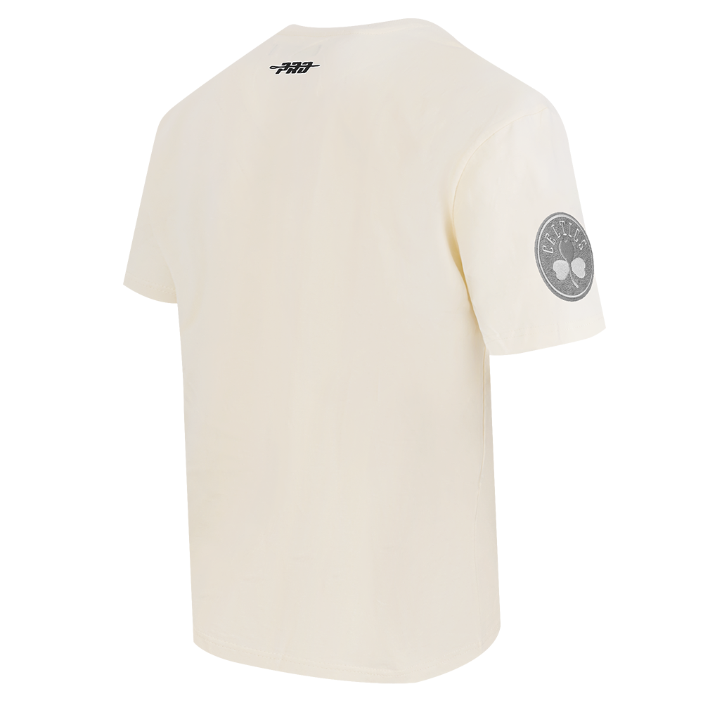 NBA BOSTON CELTICS REVERSE FRENCH TERRY T-SHIRT EN JERSEY DE COTON À ÉPAULES TOMBANTES POUR HOMME (COQUILLE D'ŒUF)