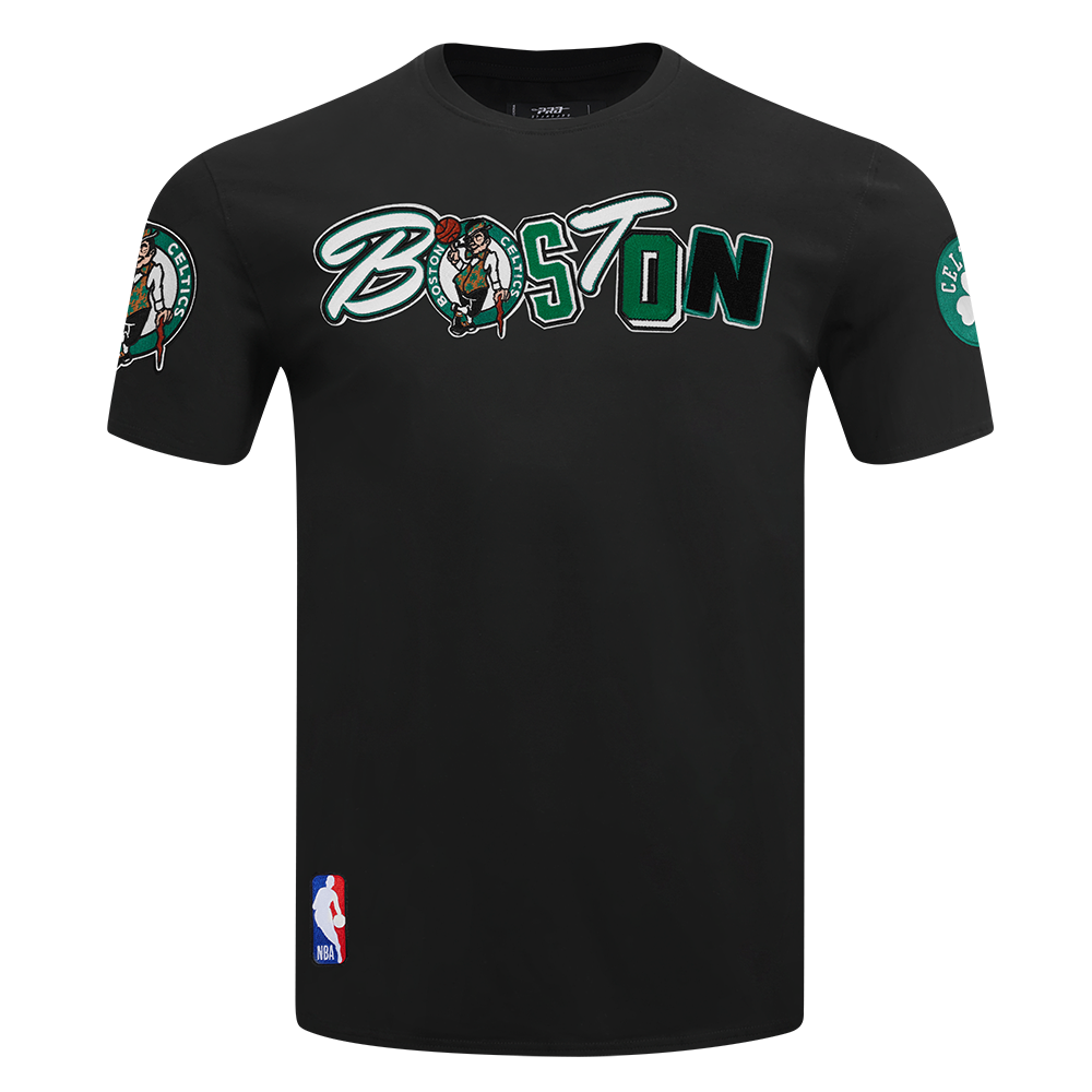 NBA BOSTON CELTICS CITY RANSOM T-SHIRT EN JERSEY SIMPLE POUR HOMME (NOIR)
