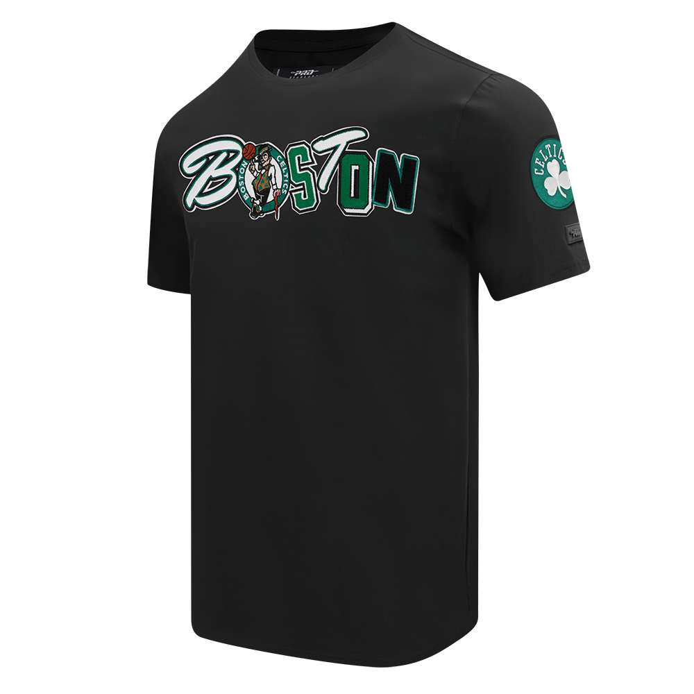 NBA BOSTON CELTICS CITY RANSOM T-SHIRT EN JERSEY SIMPLE POUR HOMME (NOIR)