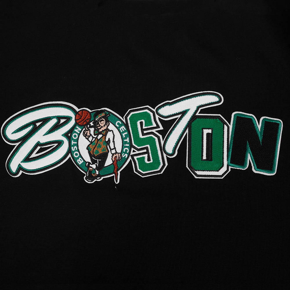NBA BOSTON CELTICS CITY RANSOM T-SHIRT EN JERSEY SIMPLE POUR HOMME (NOIR)