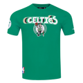 NBA BOSTON CELTICS RETRO ELEVATION T-SHIRT EN JERSEY SIMPLE POUR HOMME (VERT KELLY)