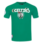 NBA BOSTON CELTICS RETRO ELEVATION T-SHIRT EN JERSEY SIMPLE POUR HOMME (VERT KELLY)