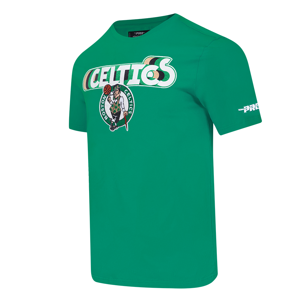 NBA BOSTON CELTICS RETRO ELEVATION T-SHIRT EN JERSEY SIMPLE POUR HOMME (VERT KELLY)
