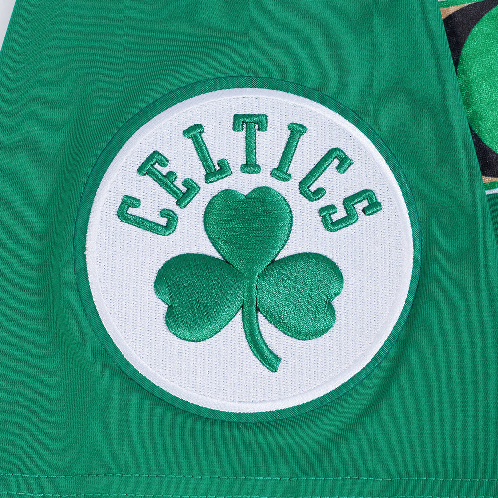 NBA BOSTON CELTICS RETRO ELEVATION T-SHIRT EN JERSEY SIMPLE POUR HOMME (VERT KELLY)