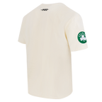 NBA BOSTON CELTICS CHROME MEN'S COTTON JERSEY DROP SHOULDER TEE (EGGSHELL)