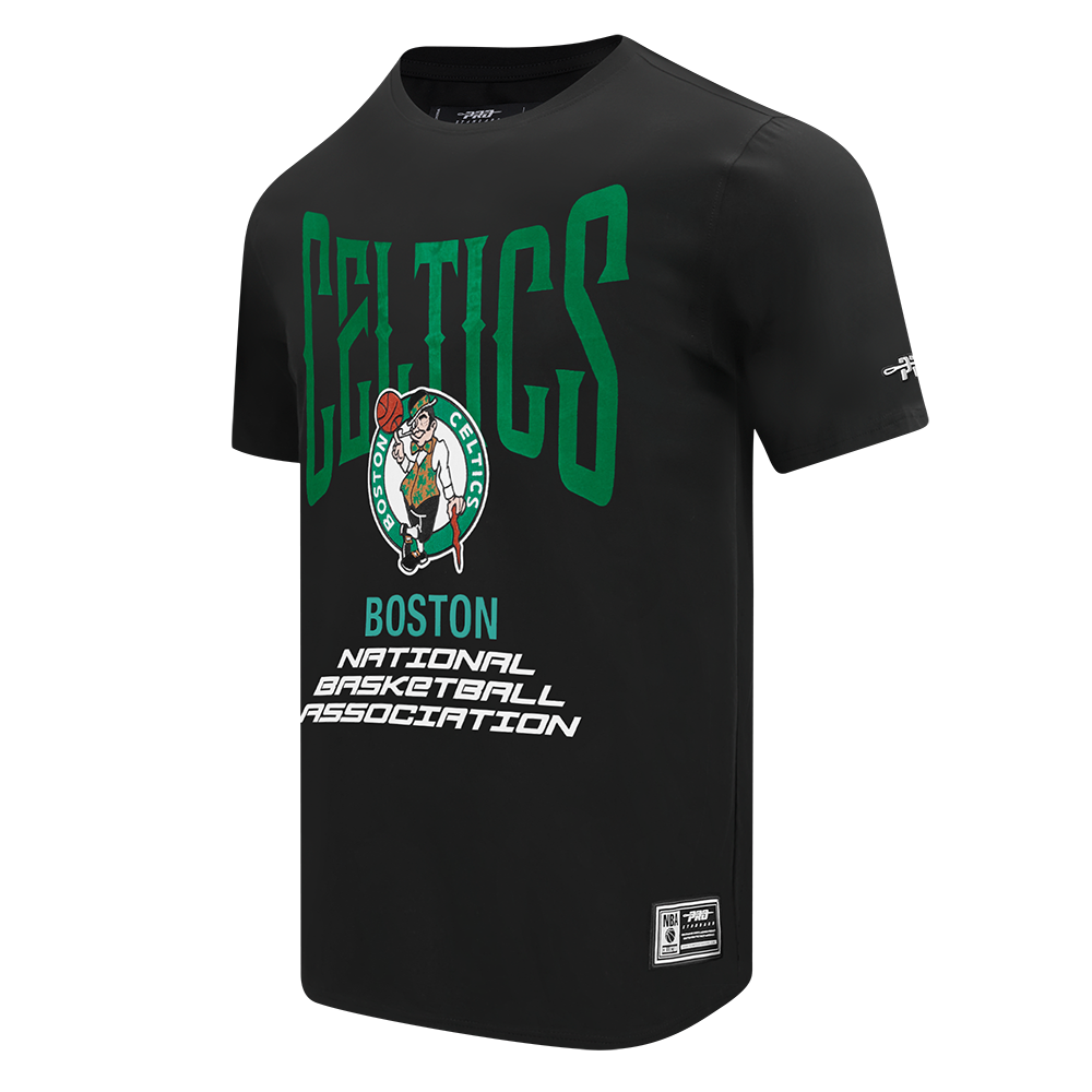 NBA BOSTON CELTICS CITY TOUR 2.0 T-SHIRT EN JERSEY DE COTON À ÉPAULES TOMBANTES POUR HOMME (NOIR)